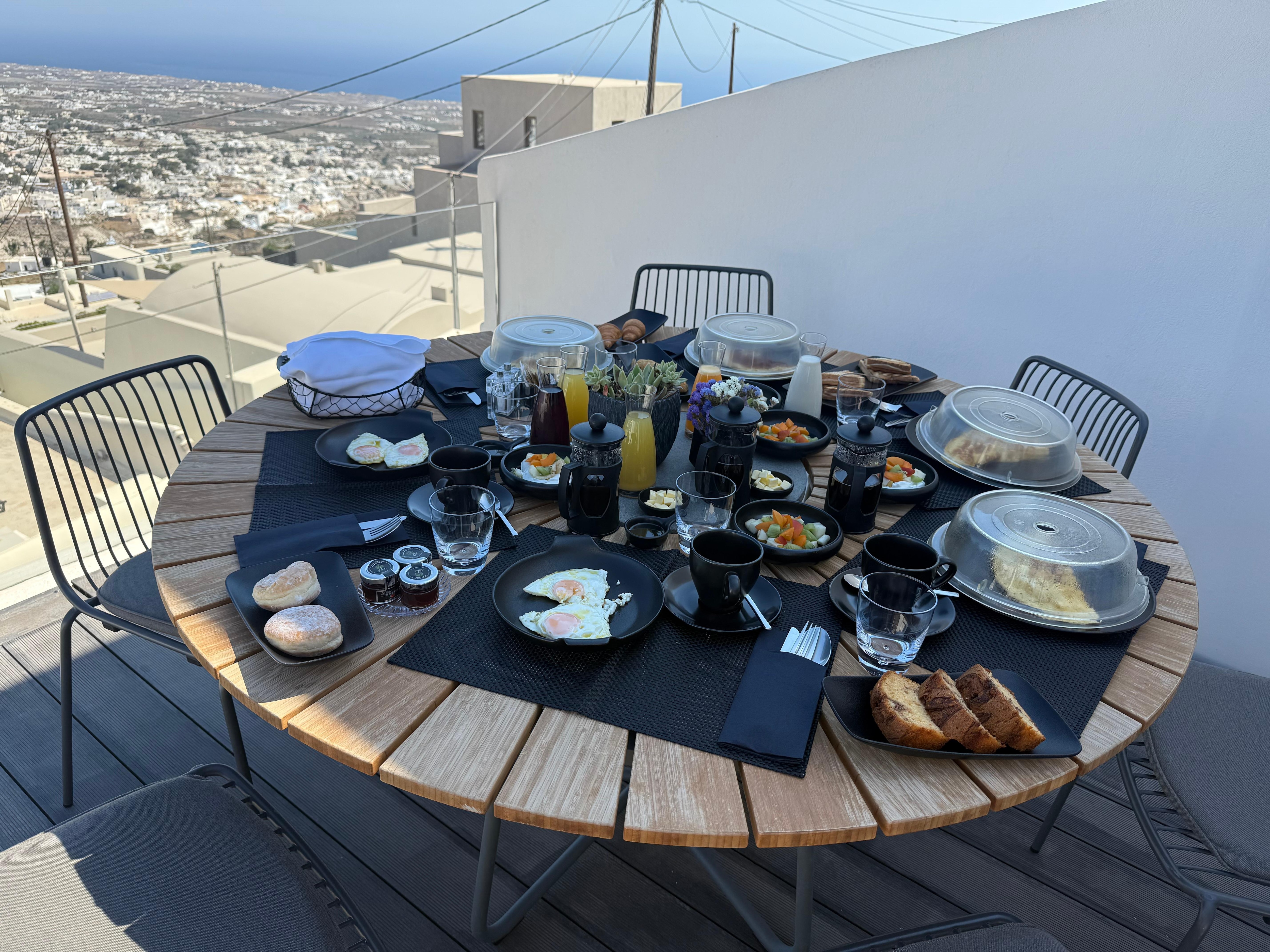 Delicious breakfast delivered to our villa.
