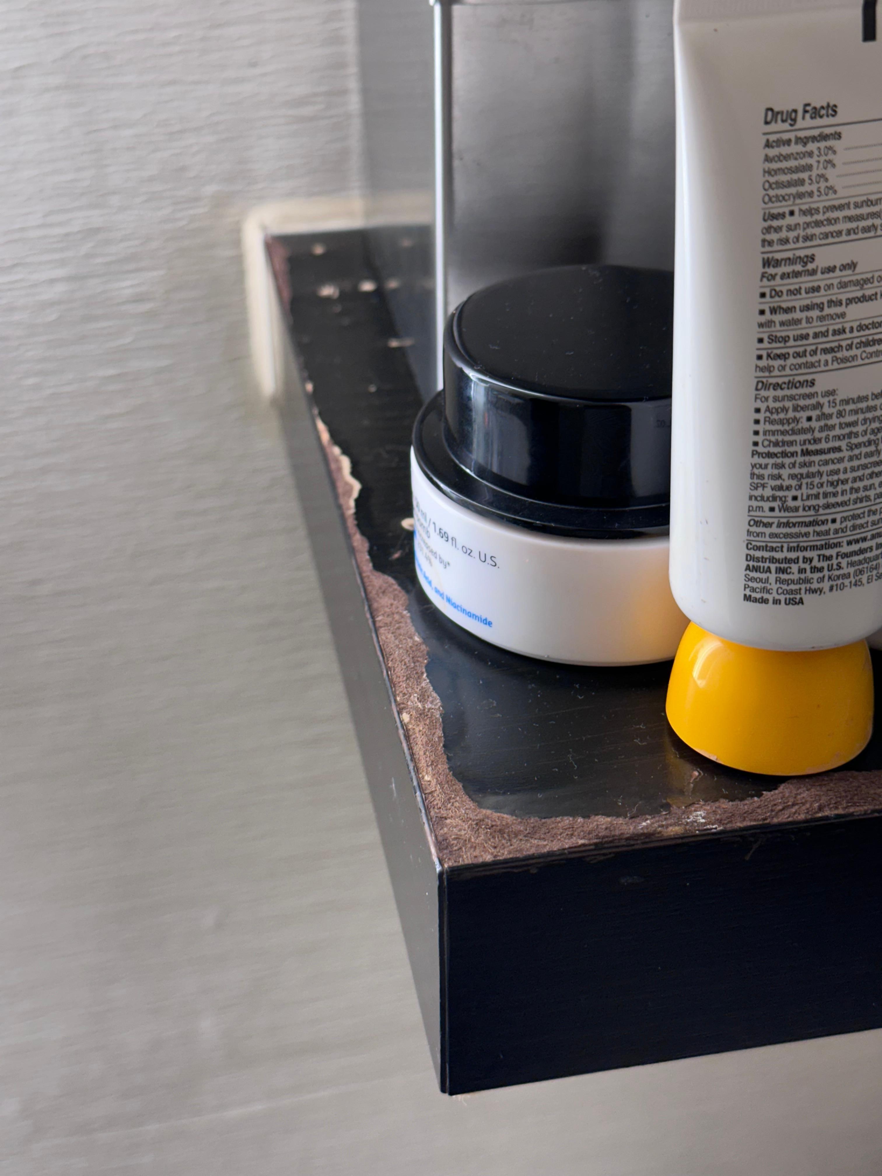 Room shelves peeling away