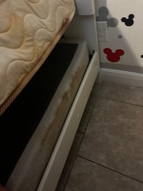 This mattress set was made in 2010 and beside disgusting stains, was all springs!