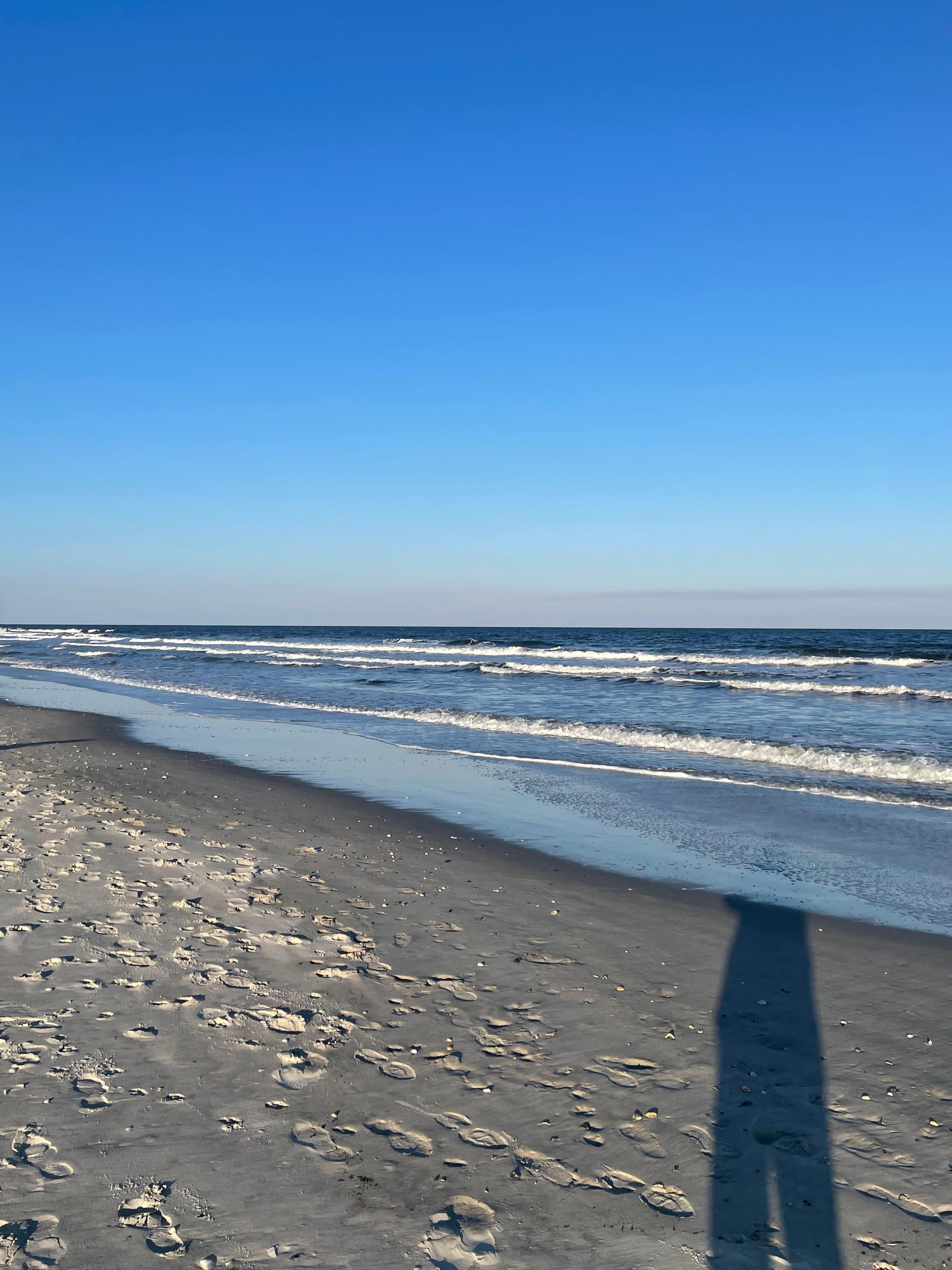 Walking on the beach. 