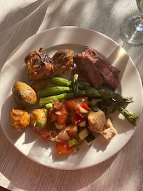 Our dinner from the Mediterranean restaurant