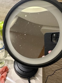 Mirror was dirty upon arrival, we requested that this be cleaned because it looked like the previous guest flossed their teeth and left gunk behind. This never got cleaned by the way.