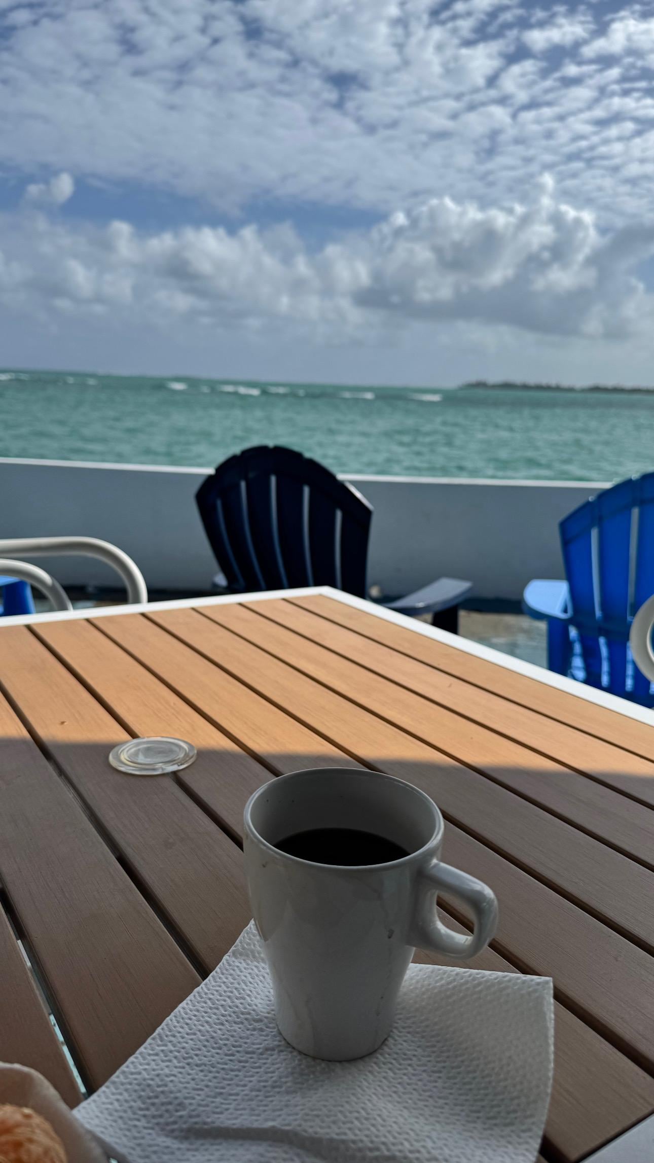 Morning coffee, not available Friday Saturday or Sunday after 2:00Pm