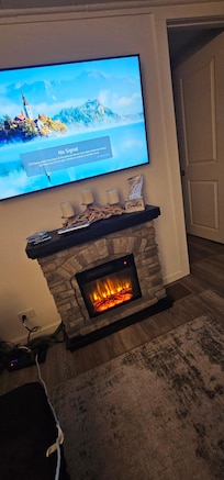 Work cozy fireplace