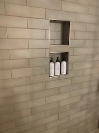 Shower with soaps provided