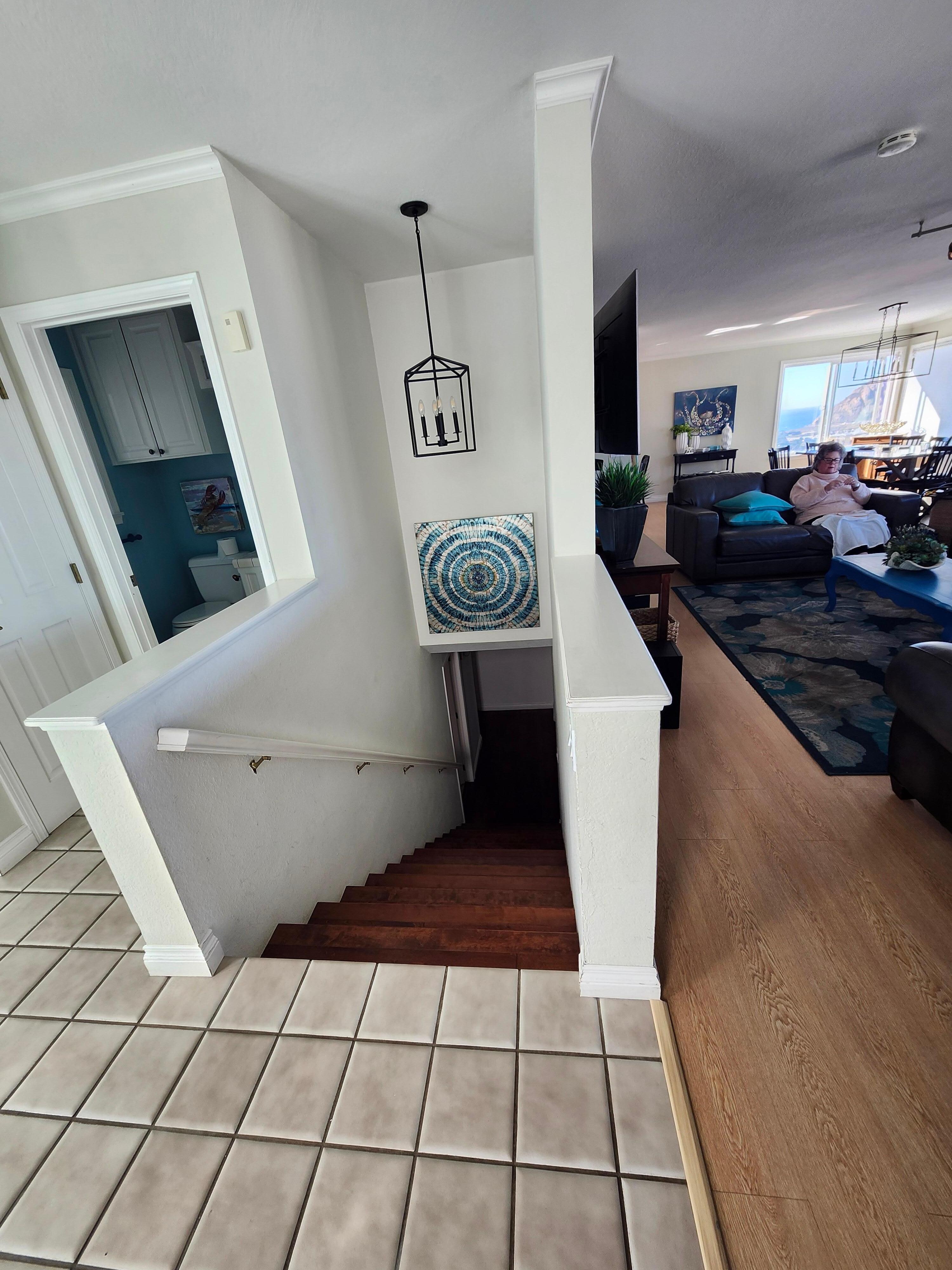 Stairway to the lower level bedrooms