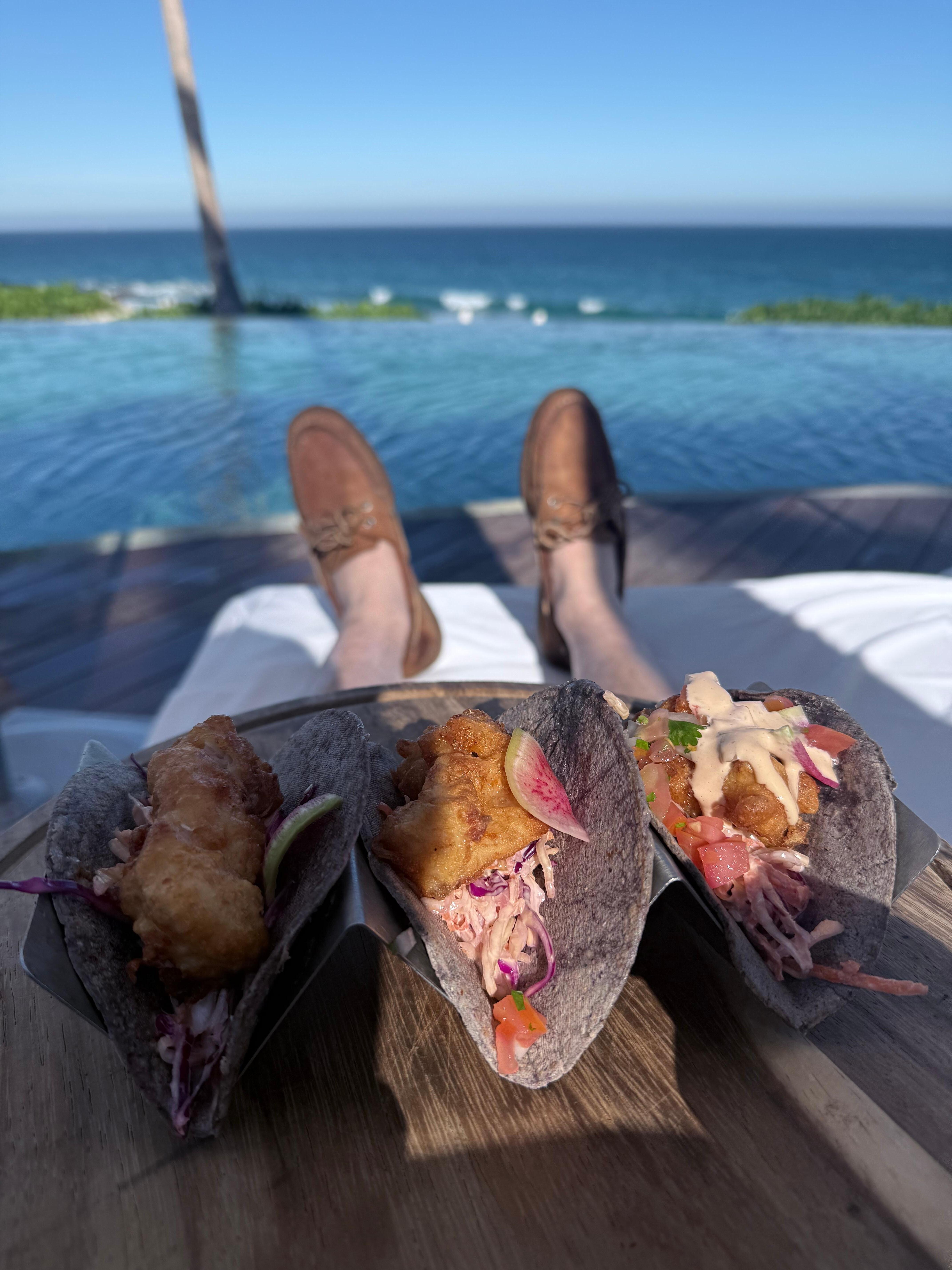 Pool side lunch!  