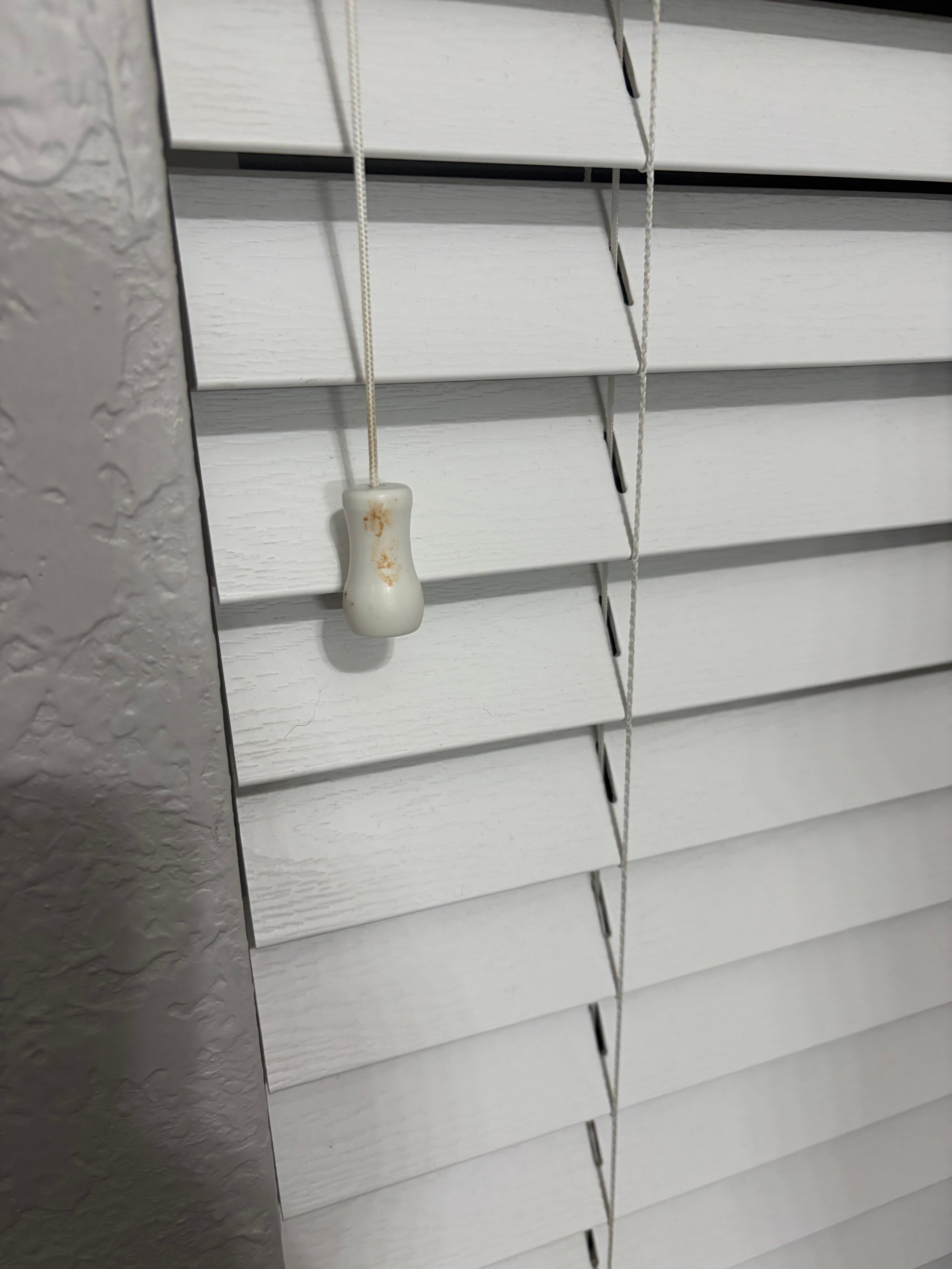 There was nasty left overs on the blinds