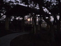 Moon rising through the gazebo
