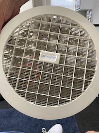 Dirty cover of exhaust fan that only worked very occasionally