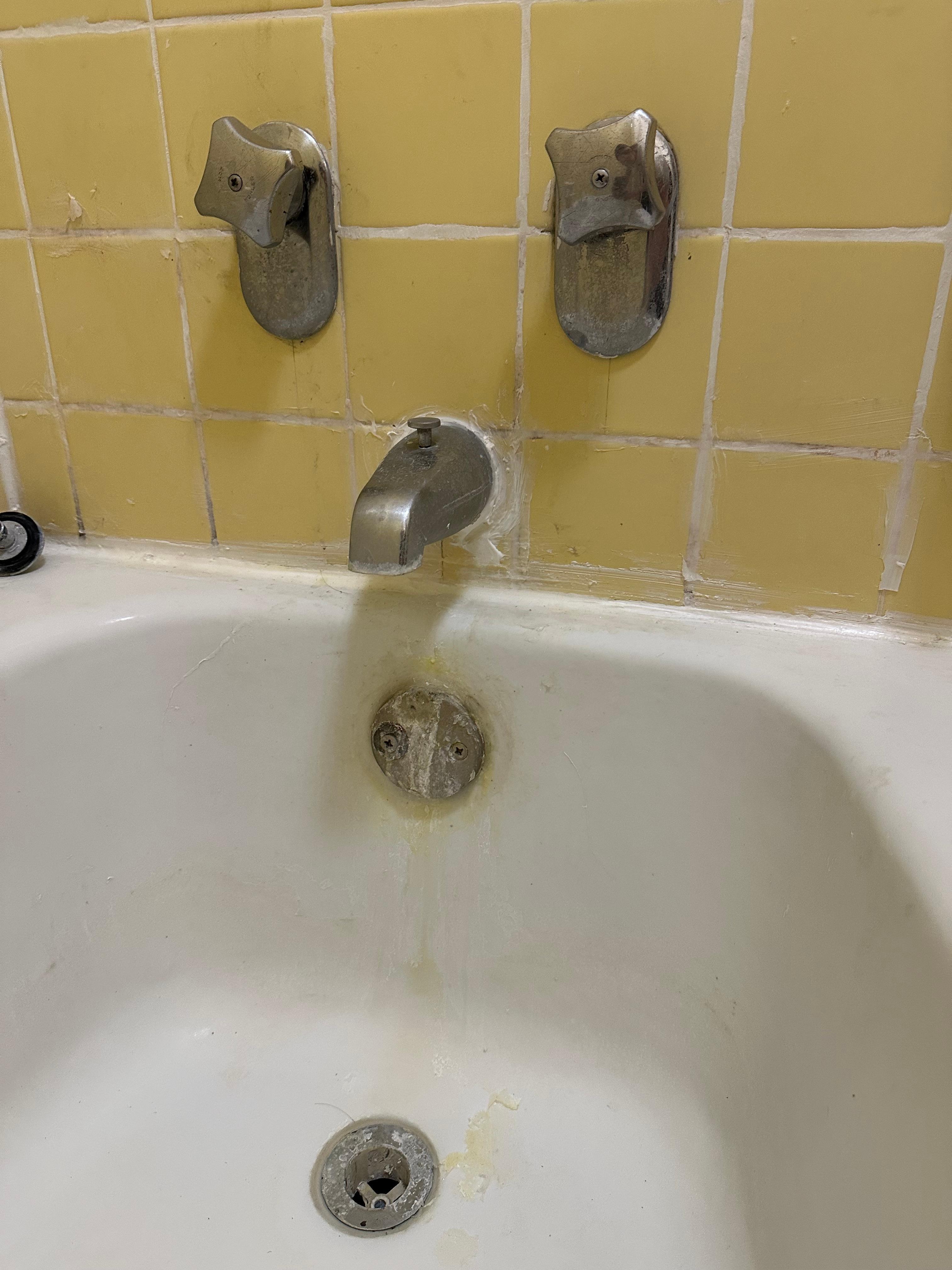 Even running water would’ve cleaned the base on the tub