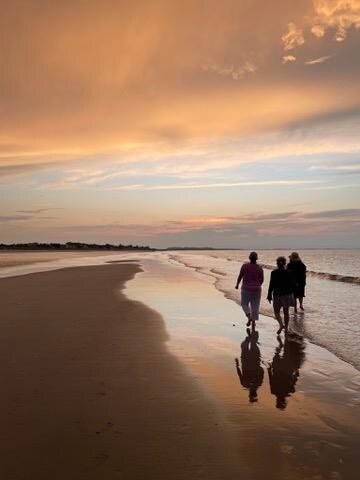 The beach at sunset was spectacular!