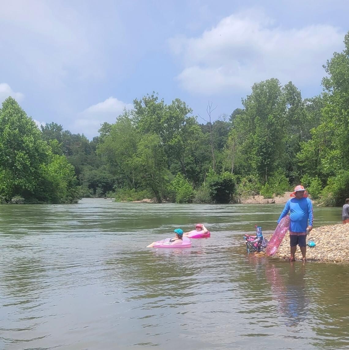 The river was too high to float, but we were able to still play. 