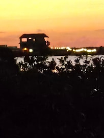 Night time view from the deck