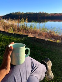 Huge backyard and the lake view