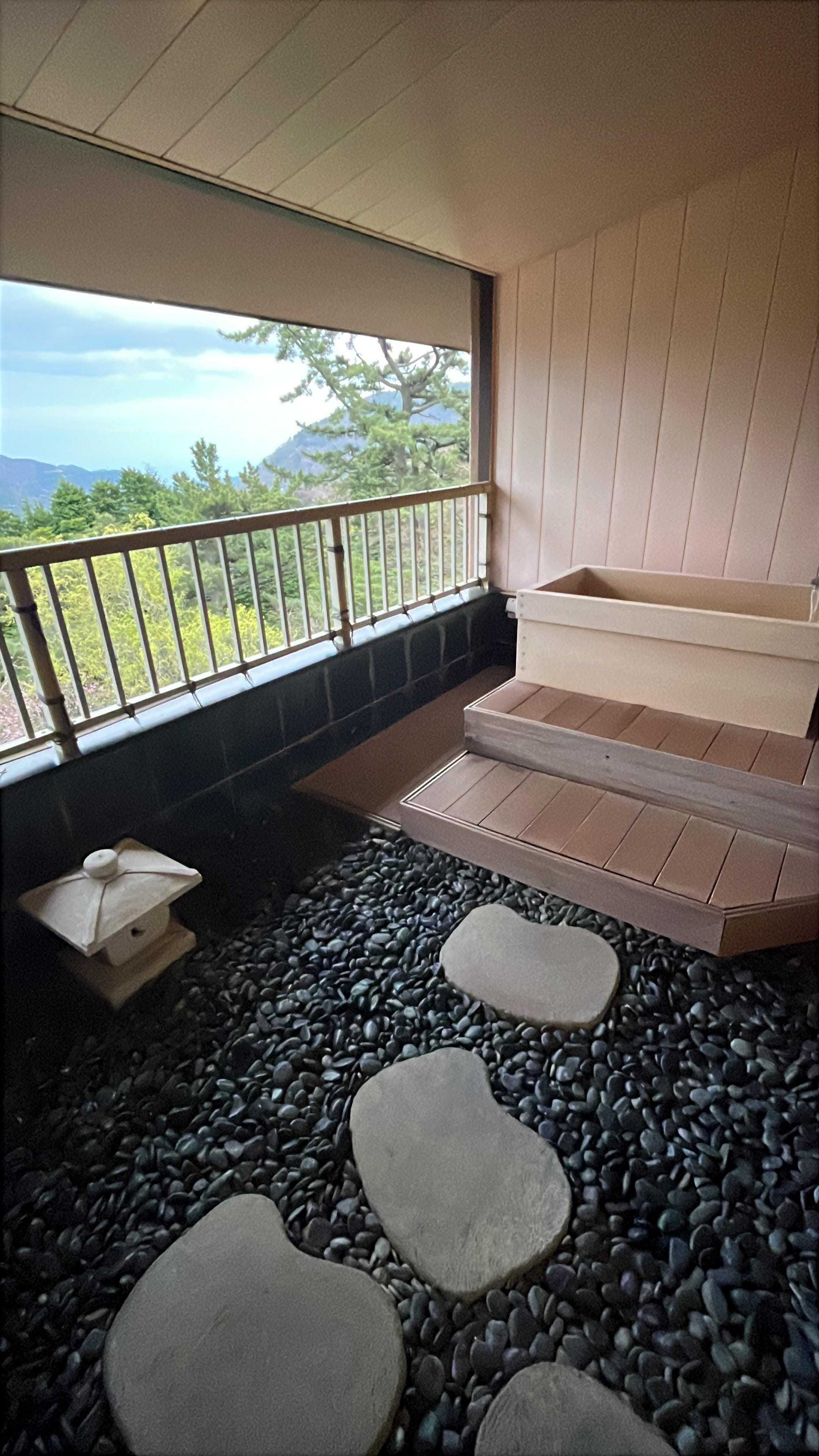 Bath on the balcony of luxury room
