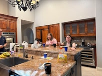 Enjoying breakfast in the morning.