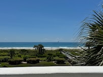 View from the balcony to the beach.