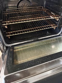 Oven broken and unusable. Extremely dirty.