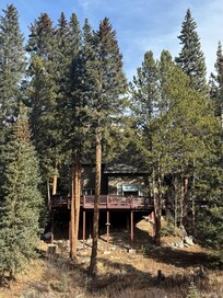 The cabin from across the stream