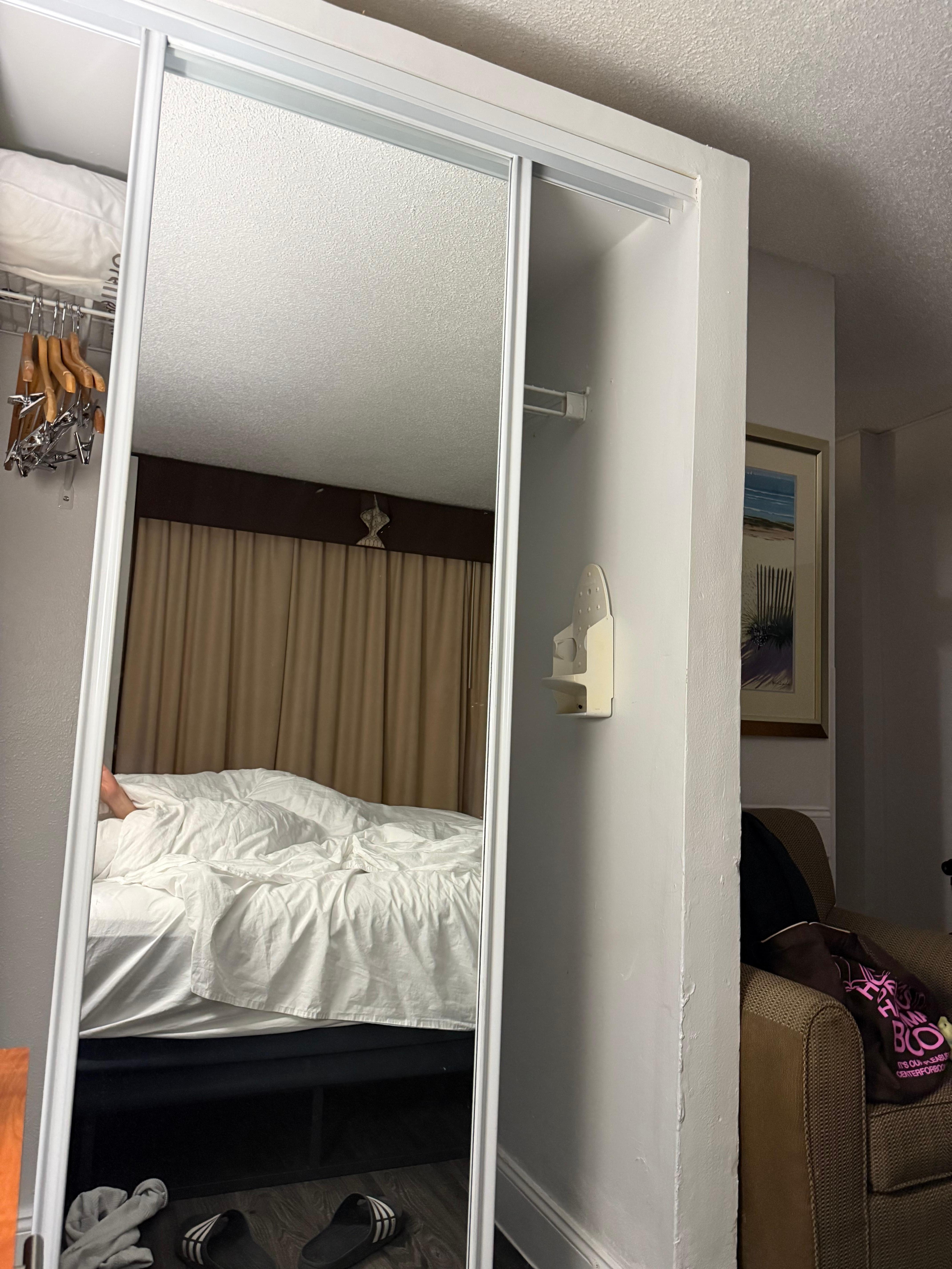 A very spooky one door wardrobe feature!