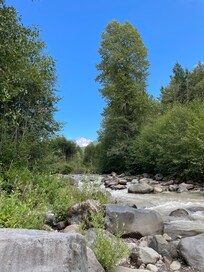 River access from neighborhood trail and Mt Hood