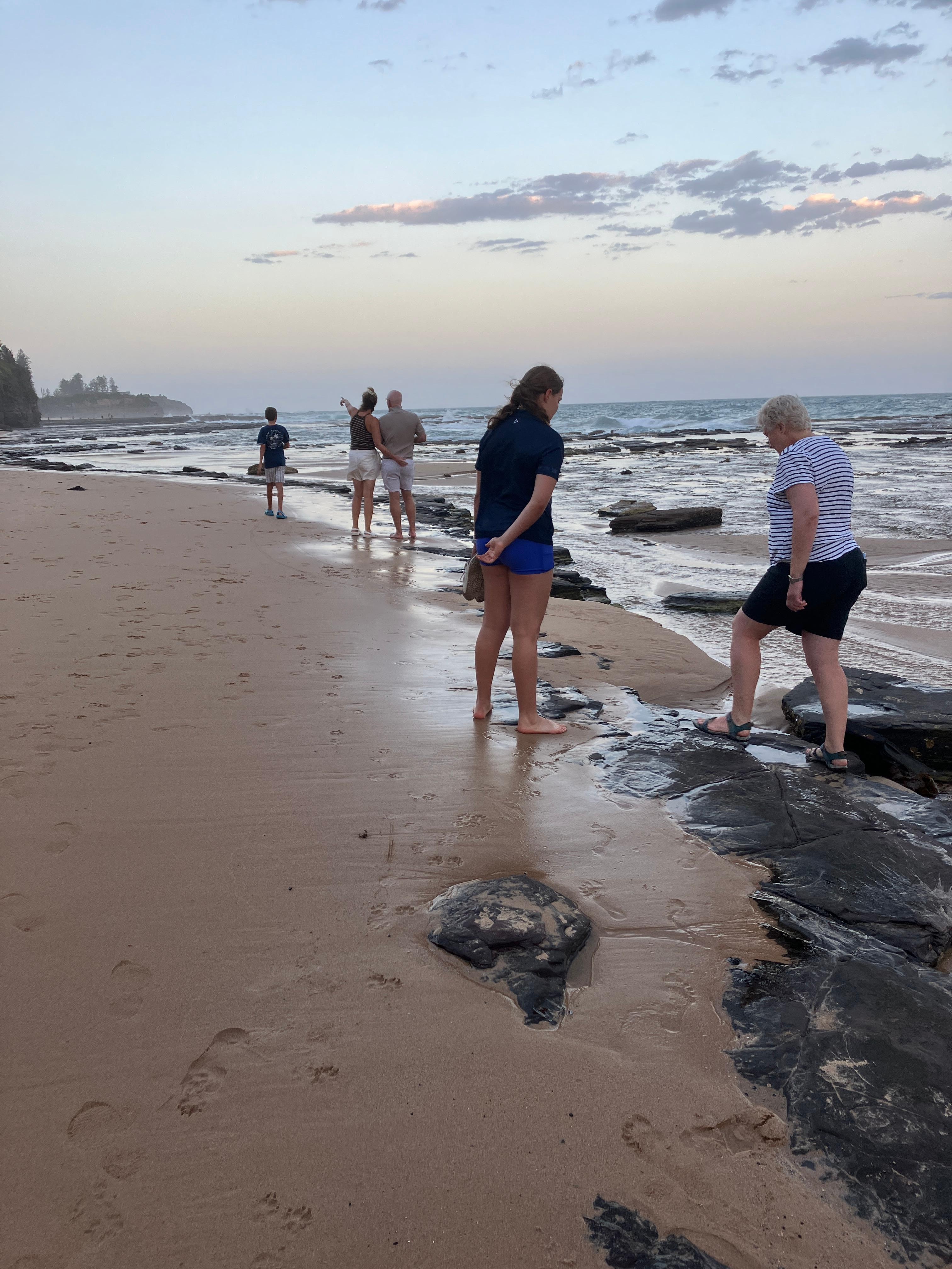 Enjoying walk among the rock pools at low tide.