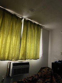 The lights from outside at midnight