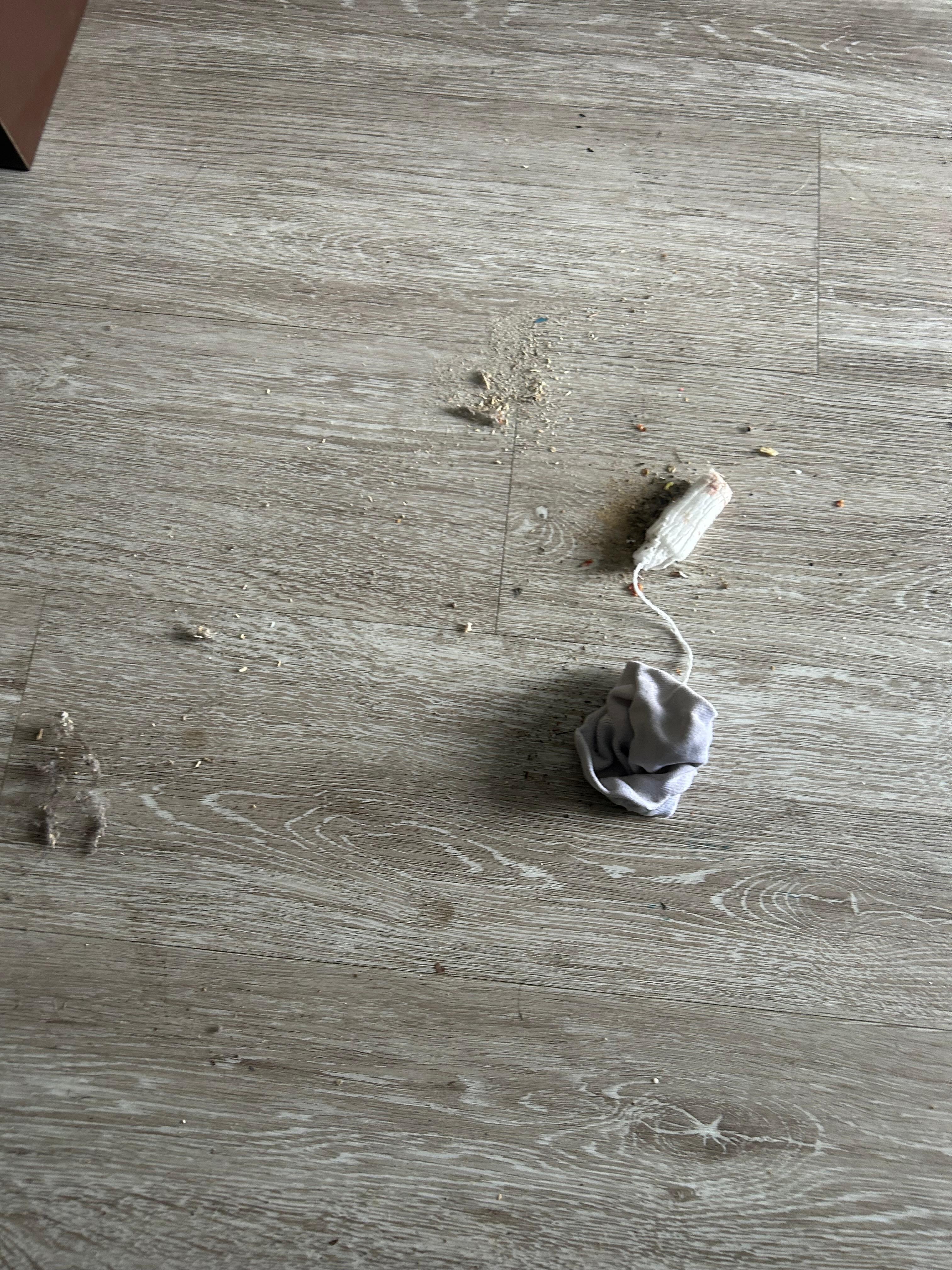 Bloody used tampon