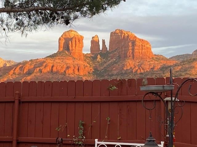 Sunset of Cathedral Rock from the patio. 
