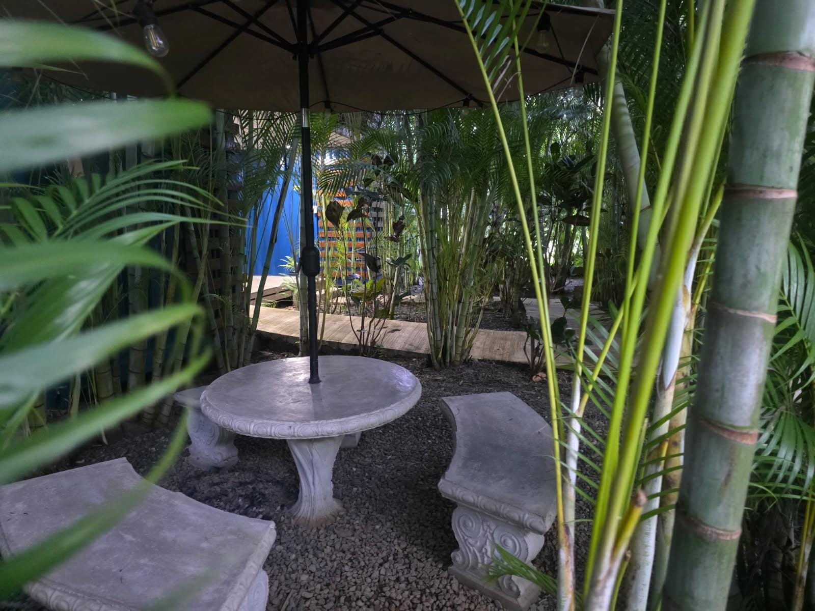 Ground entrance and outside.