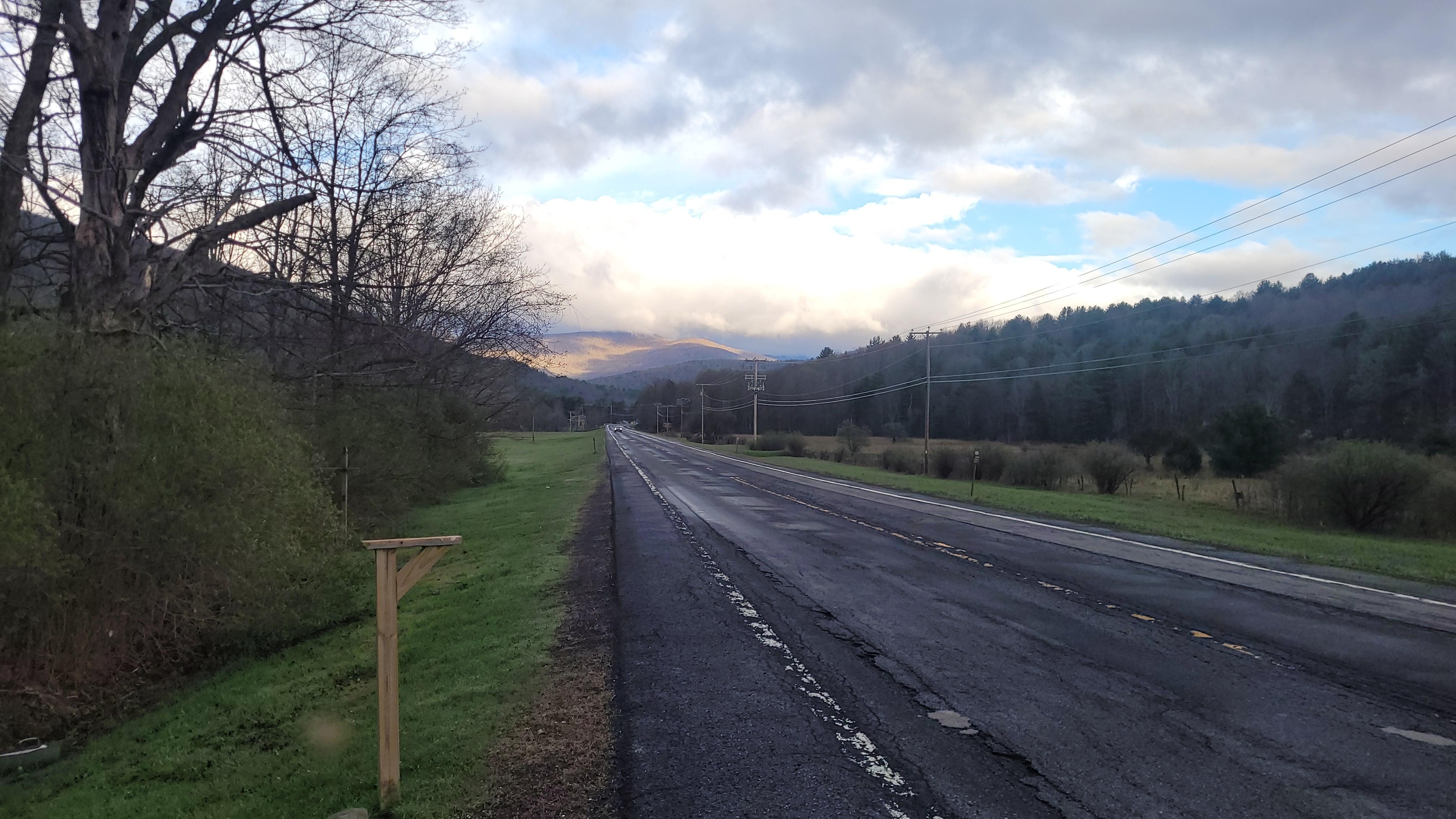 looking west from the driveway