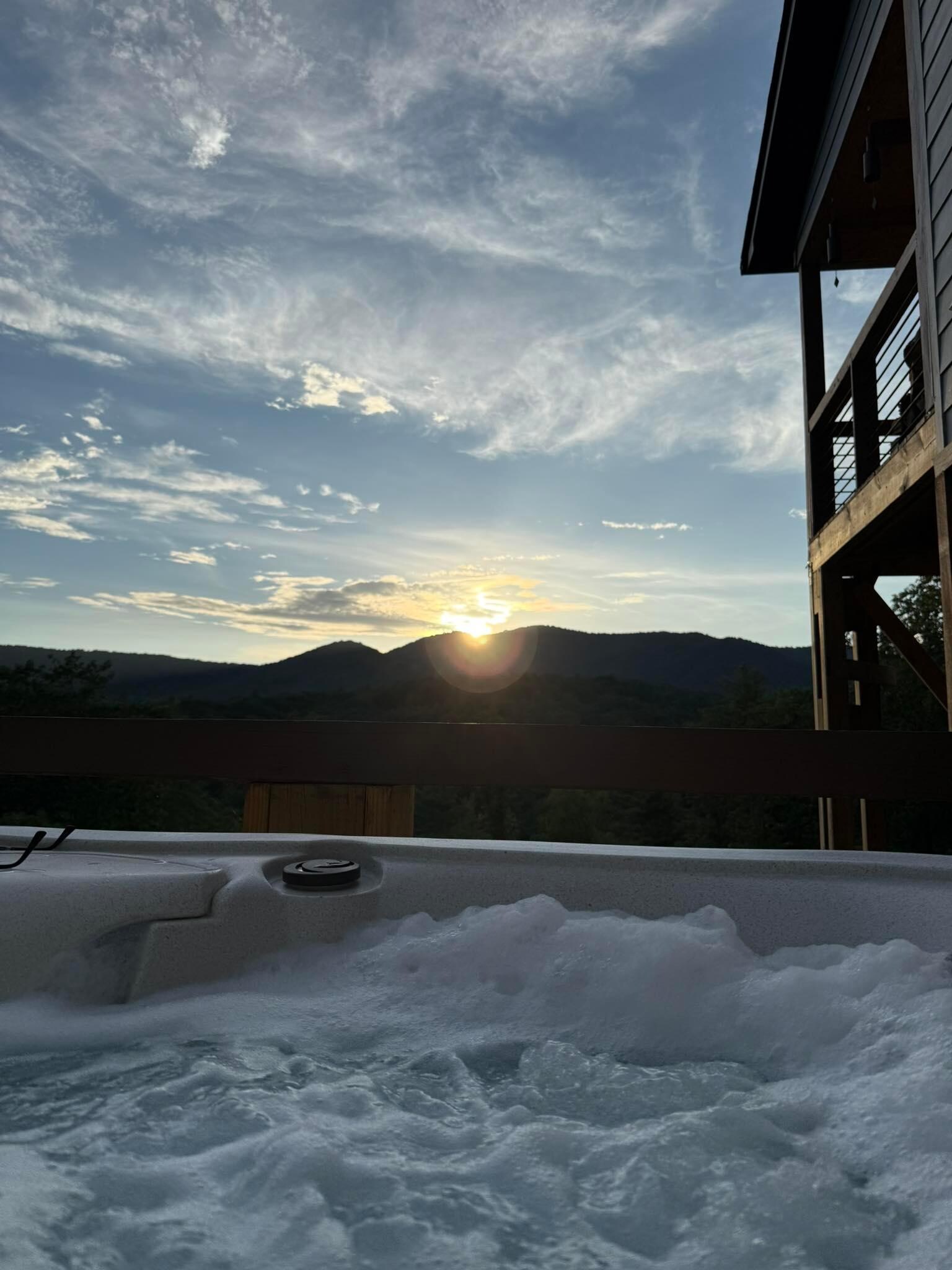 Sunset from the hot tub.