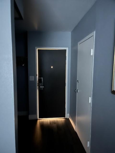 Taken in the morning, lots of gaps in the door for light to leak through.