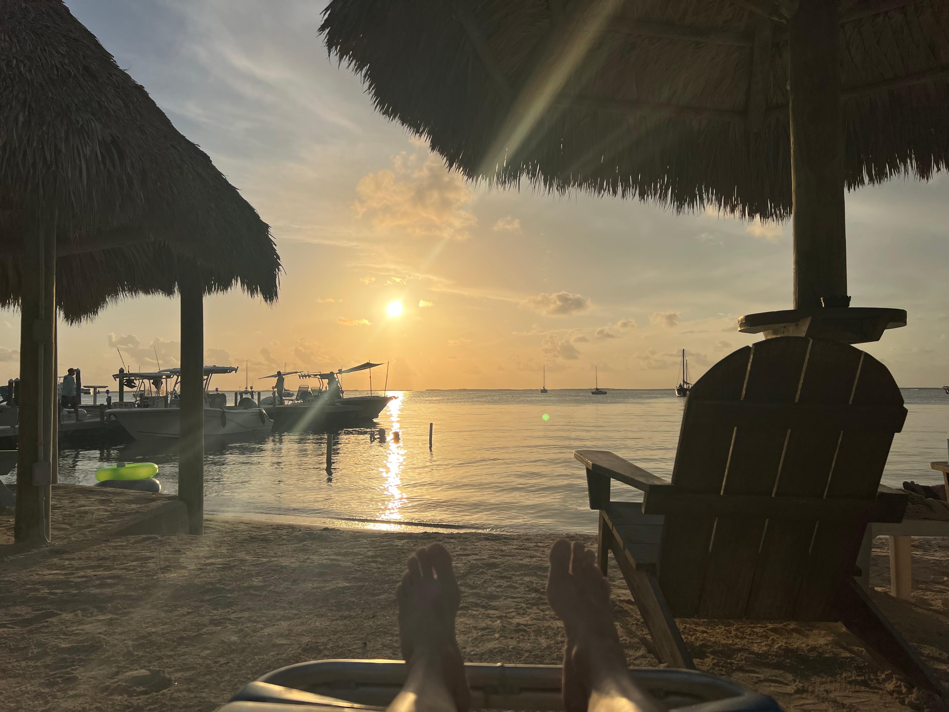 Sunset from Sunset Cove beach.  