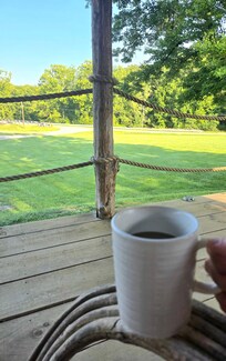 Enjoying the front porch.