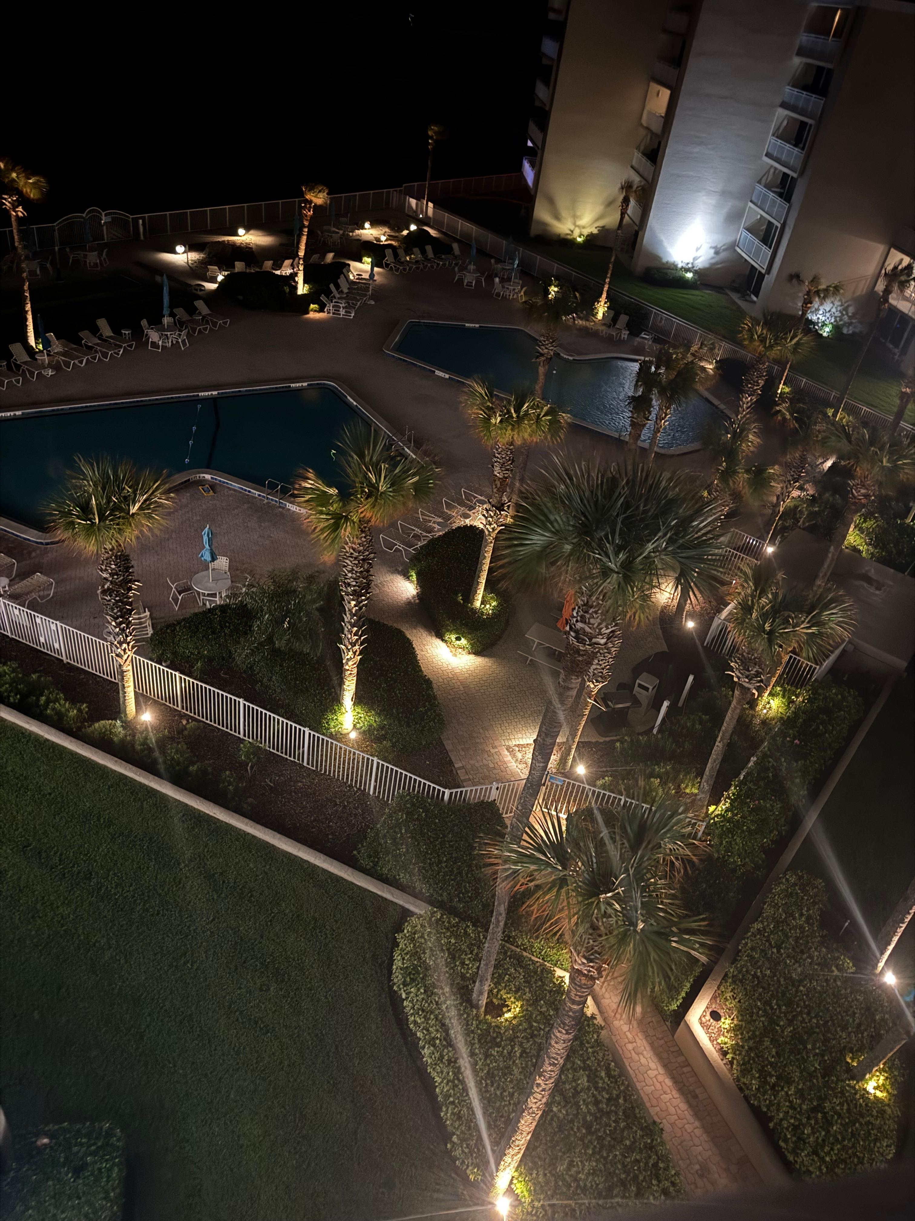 Pool lights at night! 