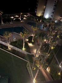 Pool lights at night!