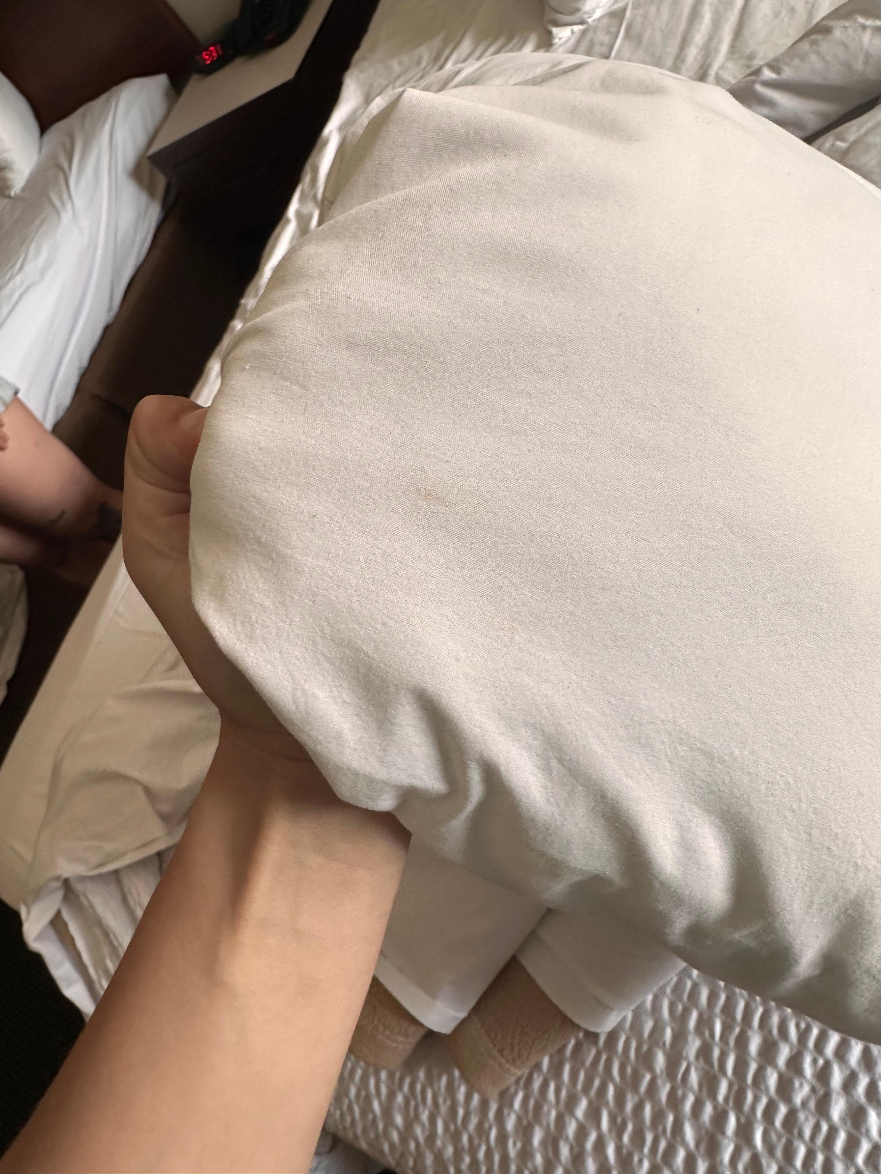 Blood stains on pillows