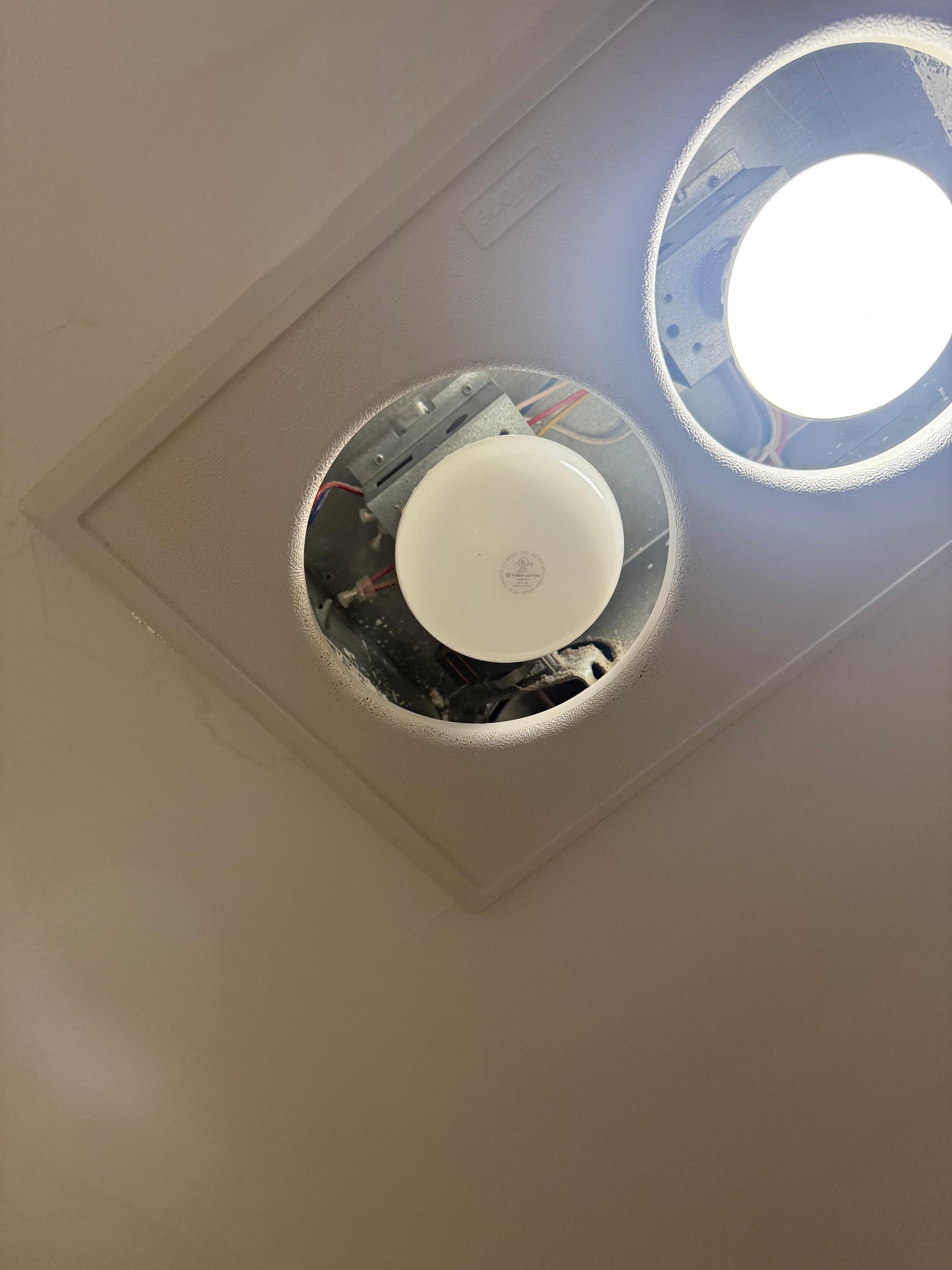Fixture in bathroom is missing something and there is dust build up