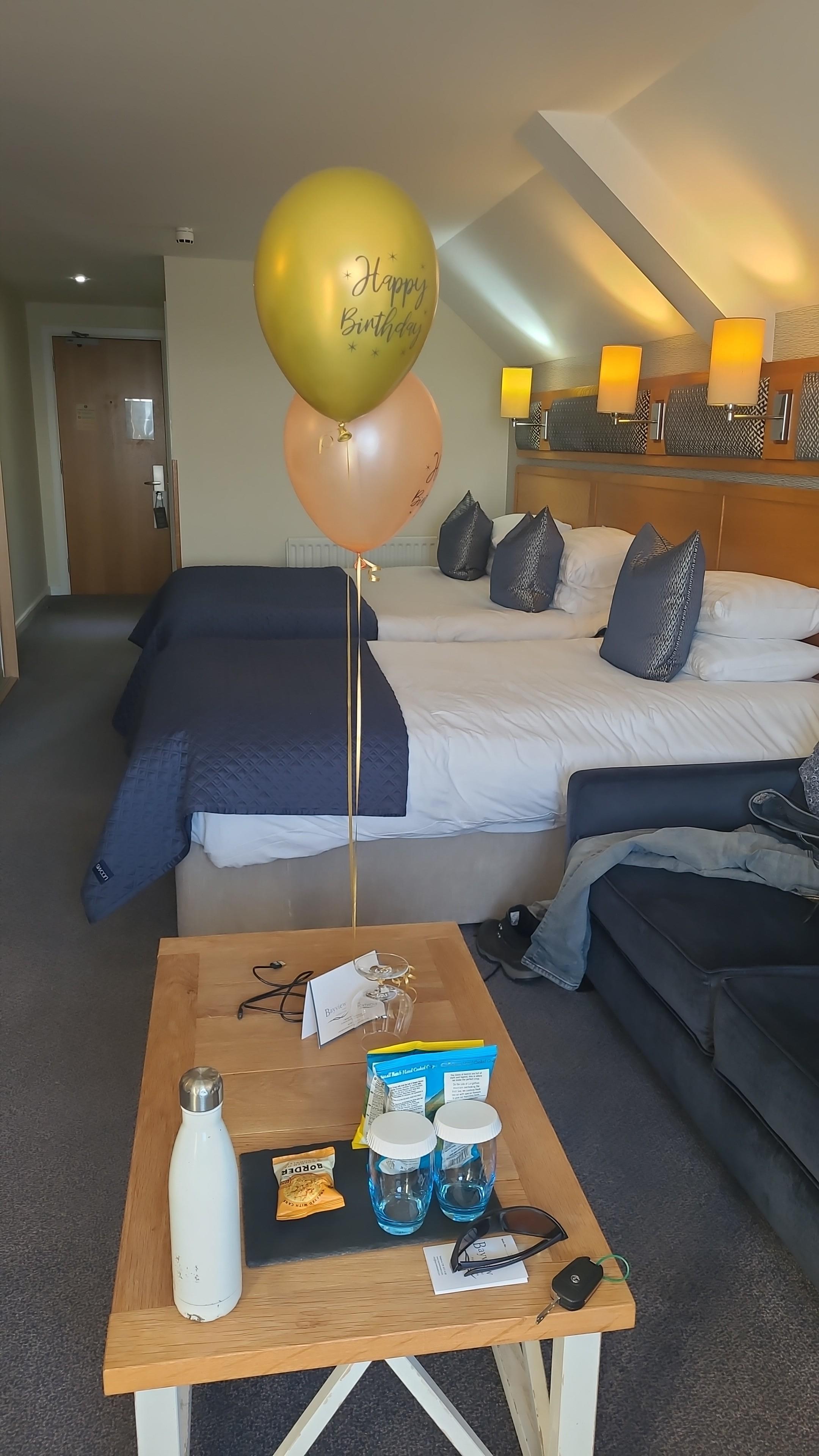 Room decorated for birthday 