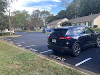 Parking spots reserved with number was easy in/out