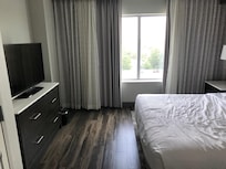 The spacious bedroom