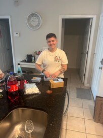 My wife getting ready for the first day in the parks!