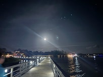 Beautiful night view on the boardwalk