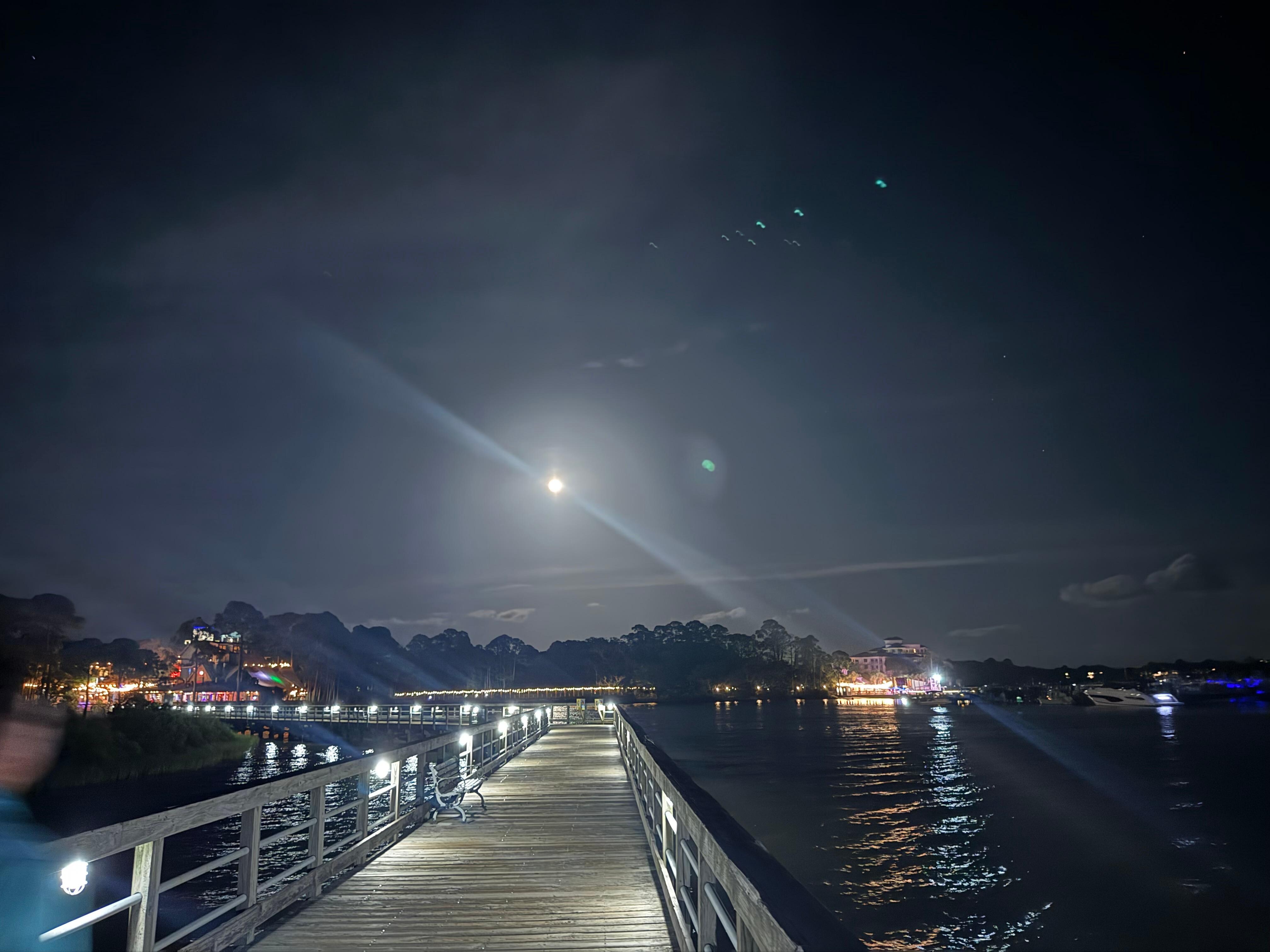 Beautiful night view on the boardwalk