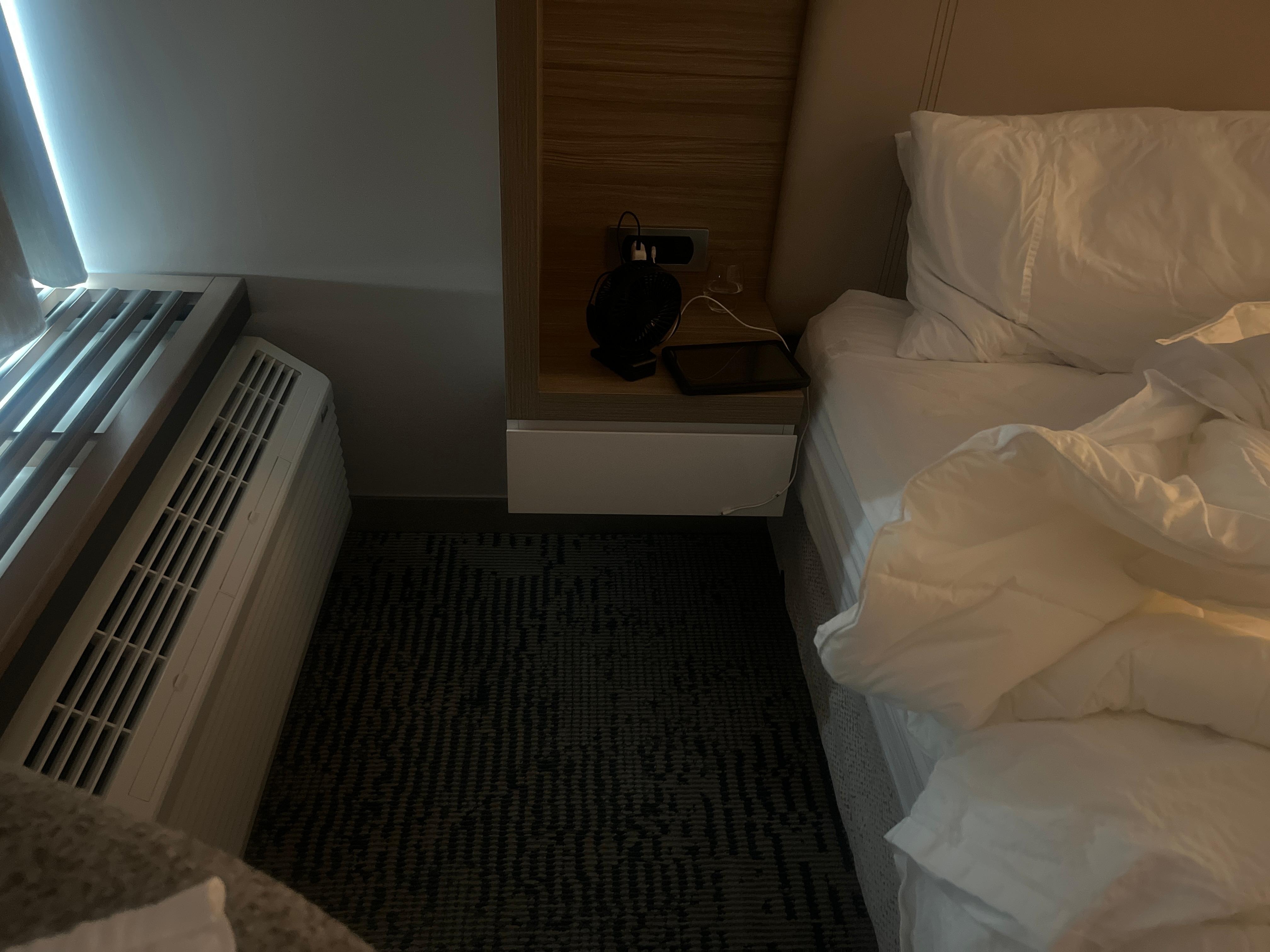 A/C blows right on bed