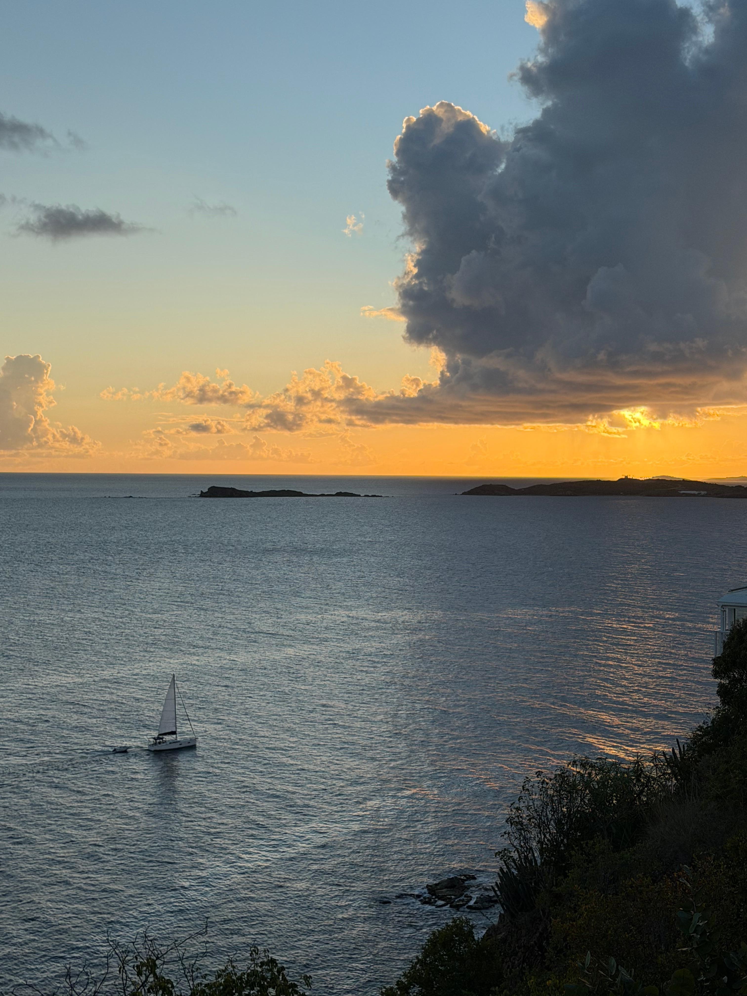 Sunset from the ocean deck. 