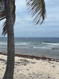 Looking out to sea from the deck.
