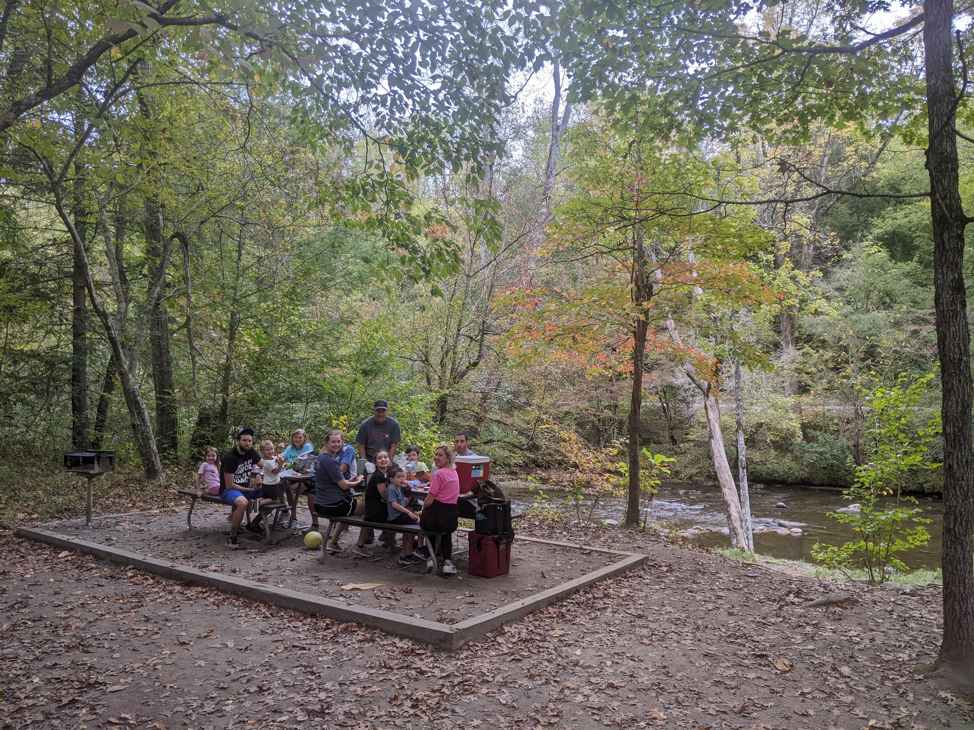 Picnic by the river at Metcalf Bottoms